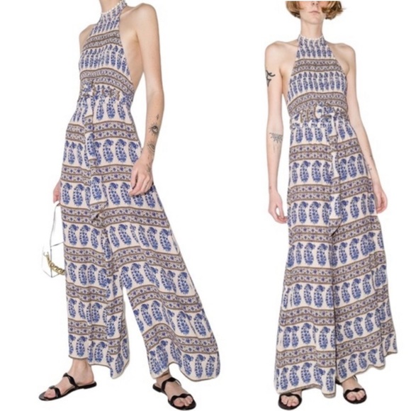 BOTEH Lazuli shirred halterneck jumpsuit romper size 1 - Picture 1 of 14
